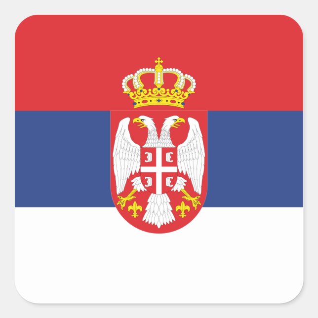 Serbian Flag Square Sticker (Front)