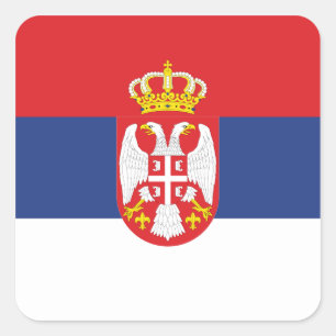 Serbian Flag Square Sticker