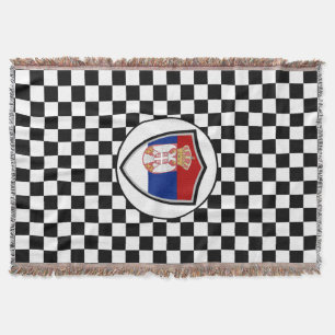 Serbian flag throw blanket