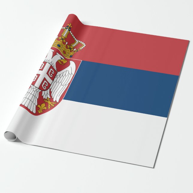 Serbian Flag Wrapping Paper (Unrolled)