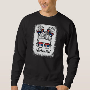 Serbian Girl Flag Serbia Girl Pride Patriotic Wome Sweatshirt