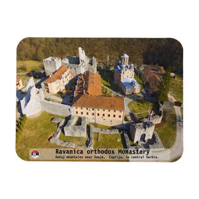 SERBIAN MONASTERIES - Ravanica orthodox Monastery Magnet (Horizontal)