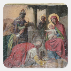 Serbian Orthodox icongraphy at Valjevo Church. - Square Sticker