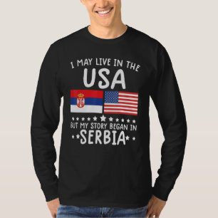 serbian ROOTS shirt Half American Flag Serbiaflag 