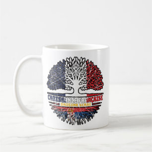 Serbian Serbia French France Tree Roots Flag Coffee Mug