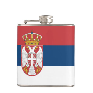Serbian state flag hip flask