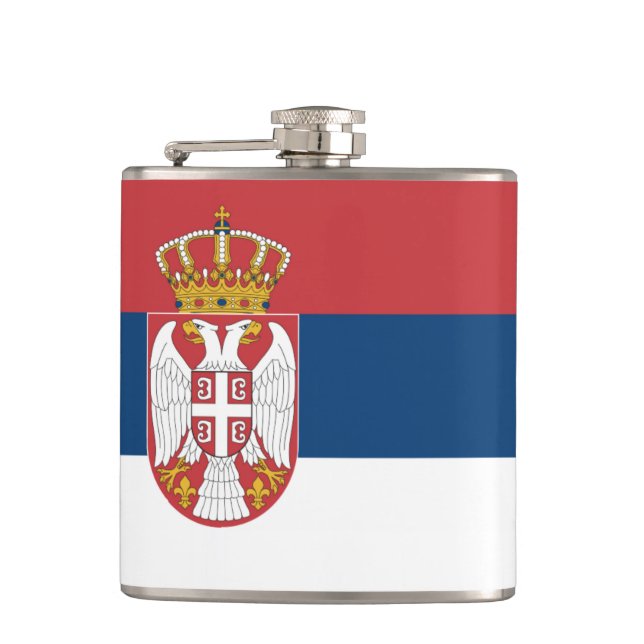 Serbian state flag hip flask (Front)