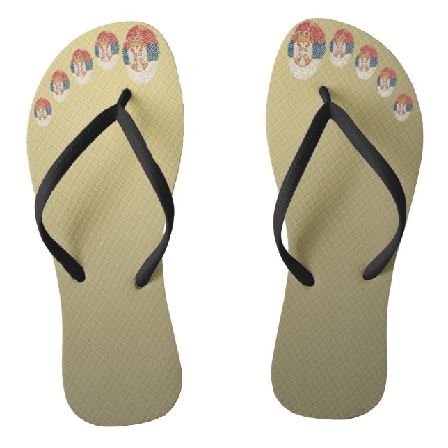 Serbian touch fingerprint flag flip flops (Footbed)