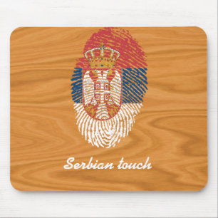 Serbian touch fingerprint flag mouse mat
