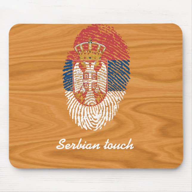Serbian touch fingerprint flag mouse mat (Front)