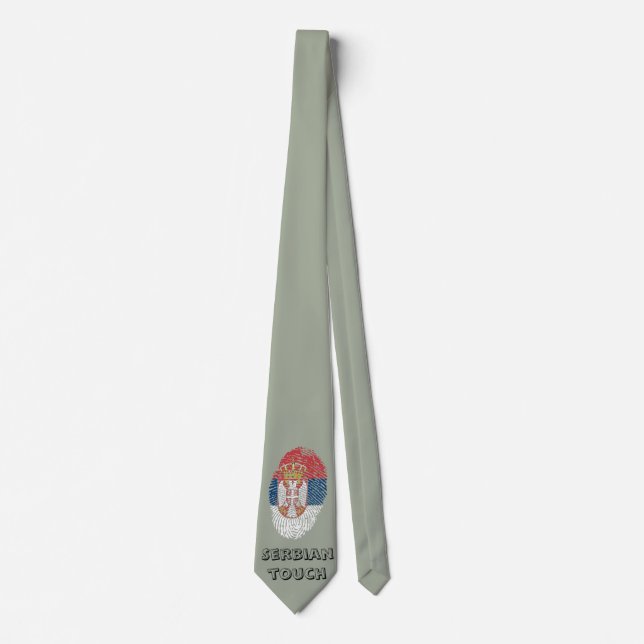 Serbian touch fingerprint flag tie (Front)