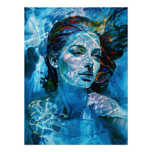 “Serelis” – Serenity in Aqua Harmony Poster