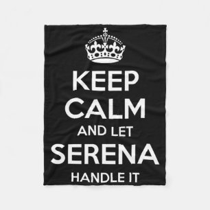 Serena Keep Calm Personalised Name Funny Birthday Fleece Blanket
