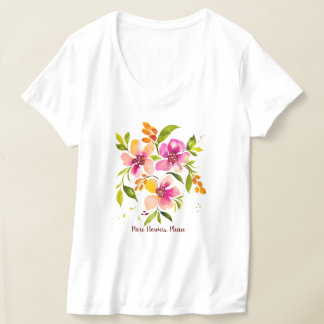 Serena-More Flowers, Please Watercolor Floral T-Shirt