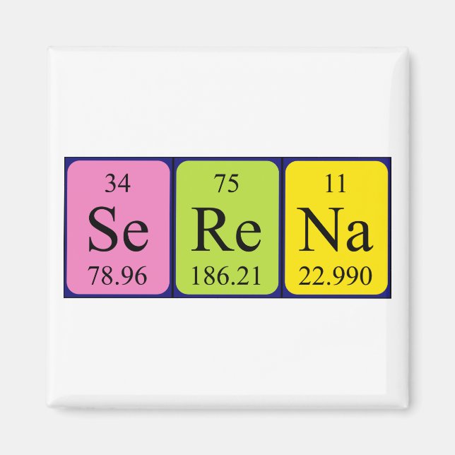 Serena periodic table name magnet (Front)