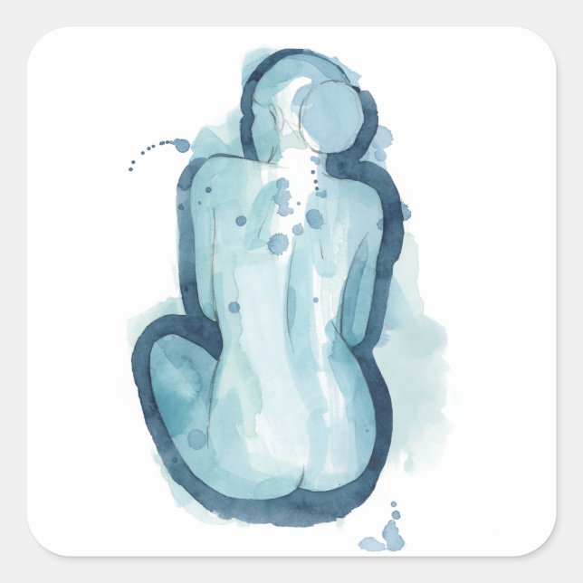 Serena Sketch Square Sticker (Front)