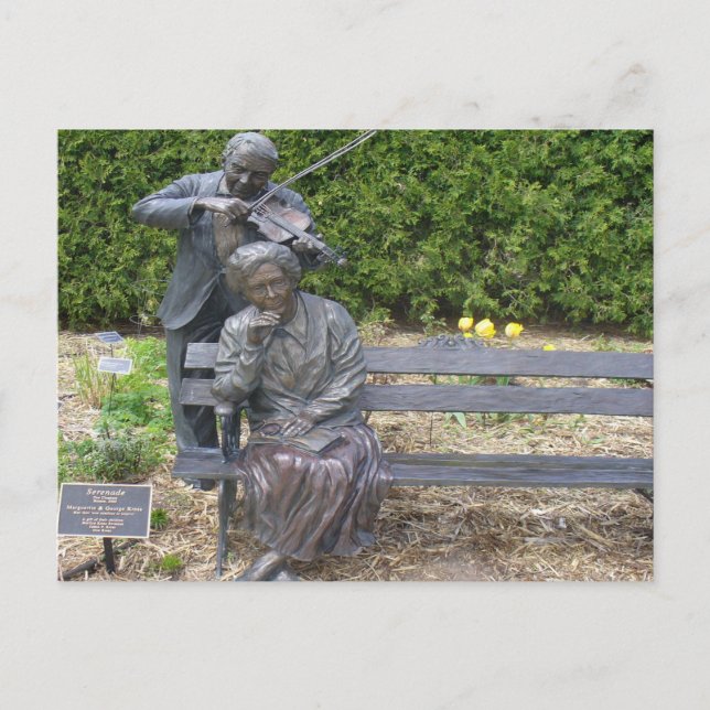 Serenade Elderly Couple Botanical Garden Postcard (Front)