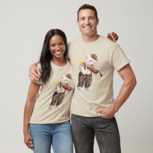 Serenade in Nature: Smiling Bichon Playing Violin T-Shirt