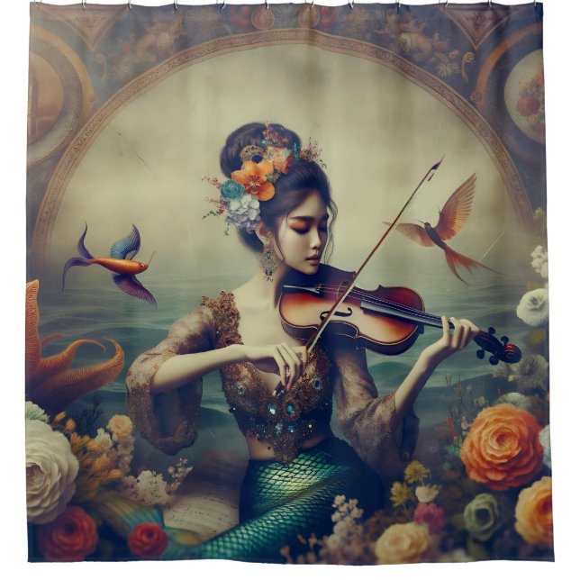 "Serenade of the Sea” Shower Curtain (Front)
