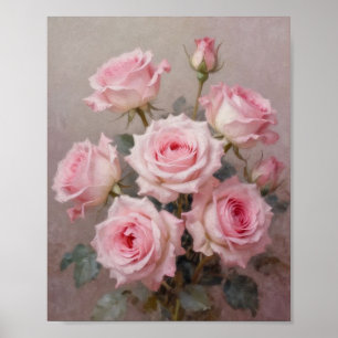 Serenade of the Soft Petals: A Classical Still Lif Poster