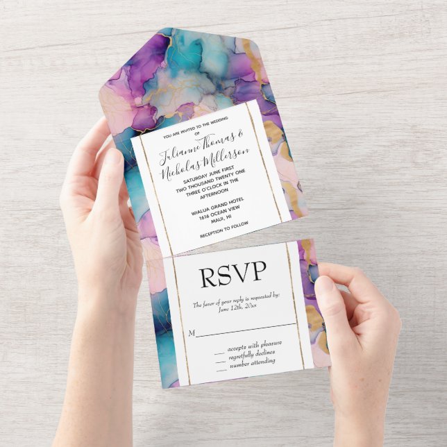 Serendipity Crystal Blue All In One Invitation (Tearaway)