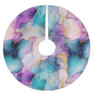 Serendipity Crystal Blue Brushed Polyester Tree Skirt