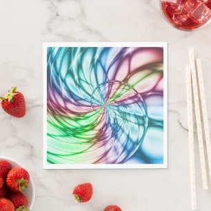 Serendipity   Multicolor Fractal Art Napkin