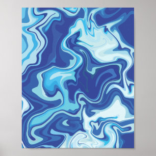 Serene Abstract in Blue Tones Poster