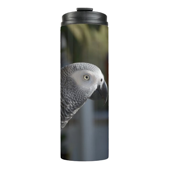 Serene African Grey Parrot Thermal Tumbler (Front)