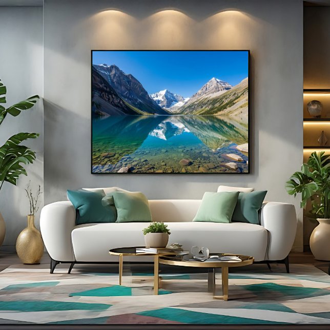 Serene Alpine Lake Mountain Canvas Print (Creator Uploaded)