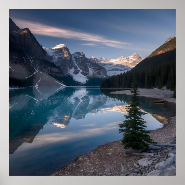 Serene Alpine Sunrise Landscape Poster (Front)