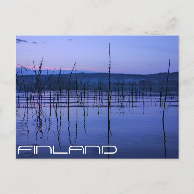 Serene and misty lake after heavy rain postcard (Front)