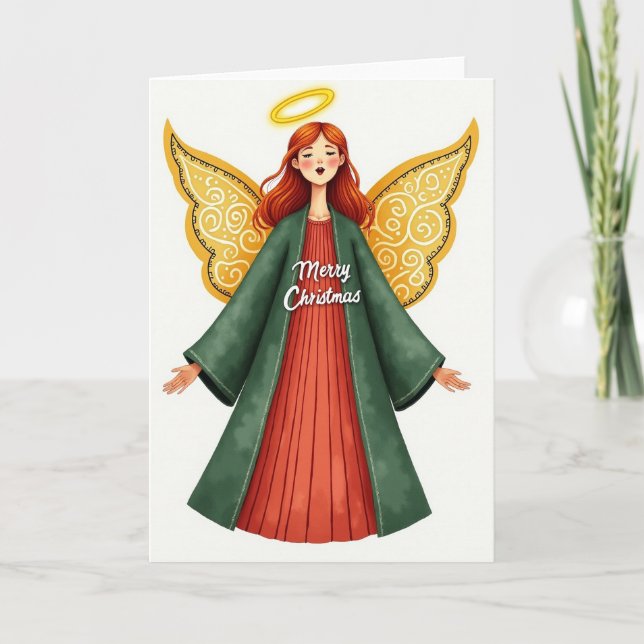 Serene Angel Christmas Card (Front)