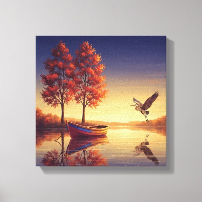 Serene Autumn Lake Wall Art  (Front)