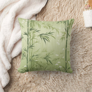 Serene Bamboo Blossom Asian  (1) Cushion