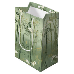Serene Bamboo Blossom Asian  (1) Medium Gift Bag