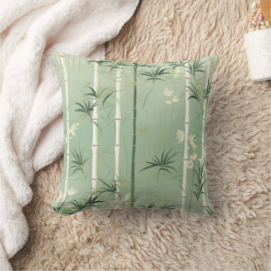 Serene Bamboo Blossom Asian  (2) Cushion
