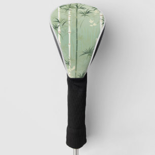 Serene Bamboo Blossom Asian (2) Golf Head Cover