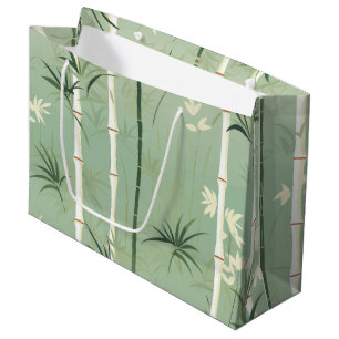 Serene Bamboo Blossom Asian (2) Large Gift Bag