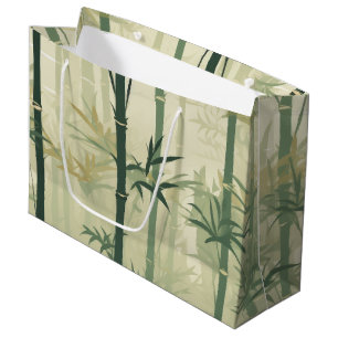 Serene Bamboo Blossom Asian (3) Large Gift Bag