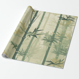Serene Bamboo Blossom Asian (3) Wrapping Paper