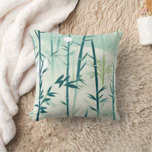 Serene Bamboo Blossom Asian  (5) Cushion