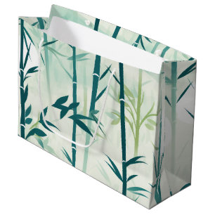 Serene Bamboo Blossom Asian  (5) Large Gift Bag