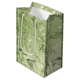 Serene Bamboo Blossom Asian (6) Medium Gift Bag