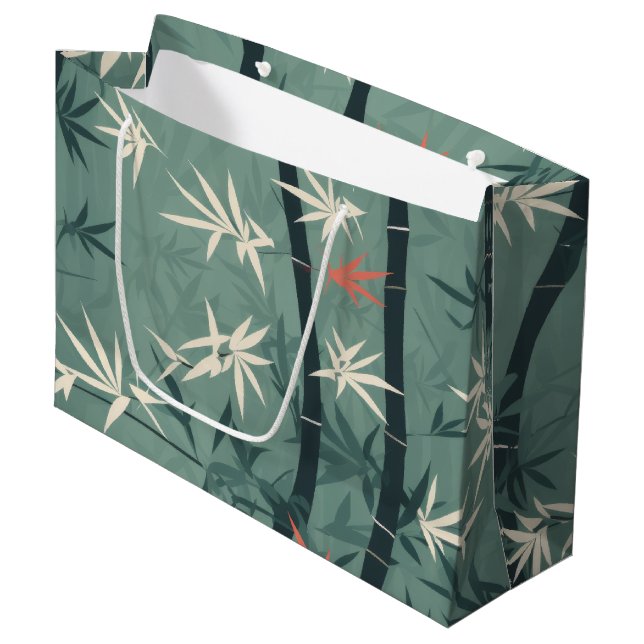 Serene Bamboo Blossom Asian  (7) Large Gift Bag (Front Angled)
