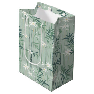 Serene Bamboo Blossom Asian  (7) Medium Gift Bag