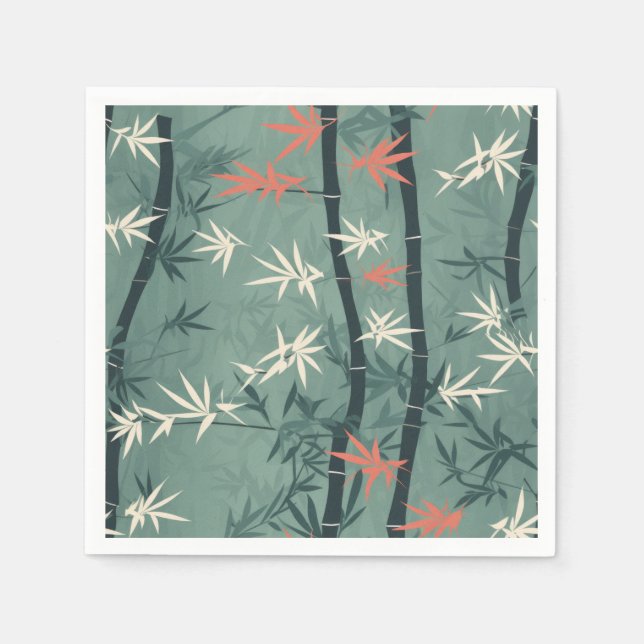 Serene Bamboo Blossom Asian  (7) Napkin (Front)
