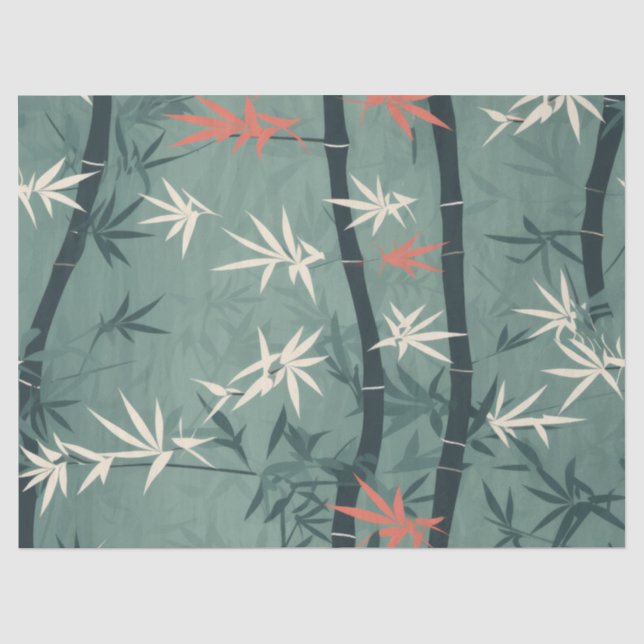Serene Bamboo Blossom Asian  (7) Tissue Paper (Front)