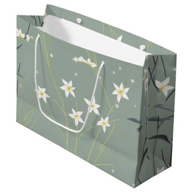 Serene Bamboo Blossom Asian  (8) Large Gift Bag (Front Angled)