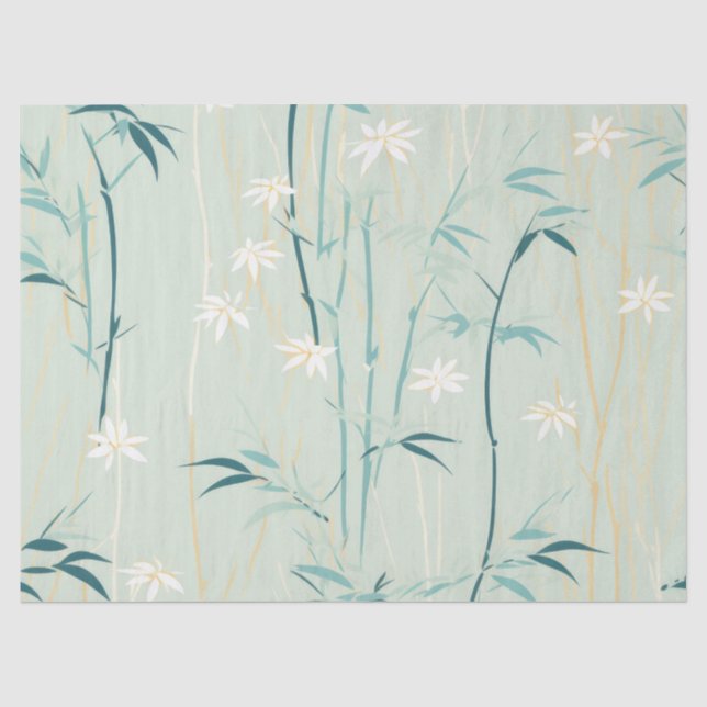 Serene Bamboo Blossom Asian  (9) Tissue Paper (Front)